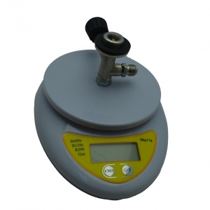 Cantar cu robinet electronic 5 kg, R600a, R134a, R290