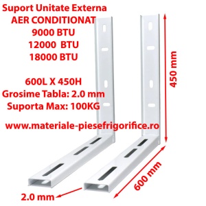 Set Console Metalice Fixe, Suporti Aer Conditionat, 600L x 450H, 2 mm, 9000, 12000,18000, 24000 BTU