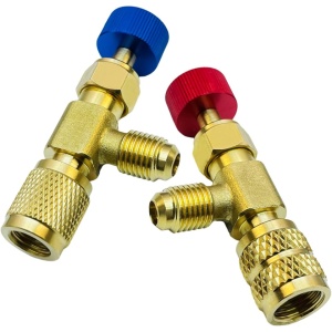Set 2 robineti cu supapă de încărcare freon R12/R410A – 1/4” la 1/4” & 5/16”