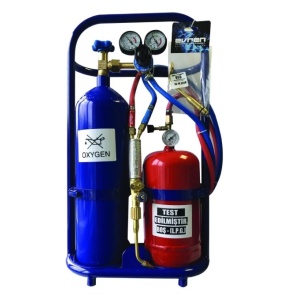 Set complet statie sudura profesionala butelie de oxigen 2L, butelie butan 1L, Reincarcabile