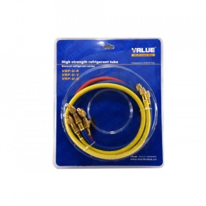 Furtune Profesionale cu robinet pentru incarcarea Freonului, Value VRP-U-R ,VRP-U-Y, VRP-U-B 150CM (R410A) , 1/4"