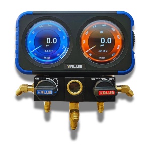 Manometru Digital VALUE VRM2-X cu Ecran HD Color, Compatibil A2L, pentru 72 Agenti Frigorifici