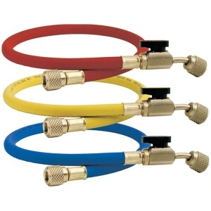 Set 3 Furtunuri R134a Value VRP-C-R/Y/B - 150 cm, cu robinet