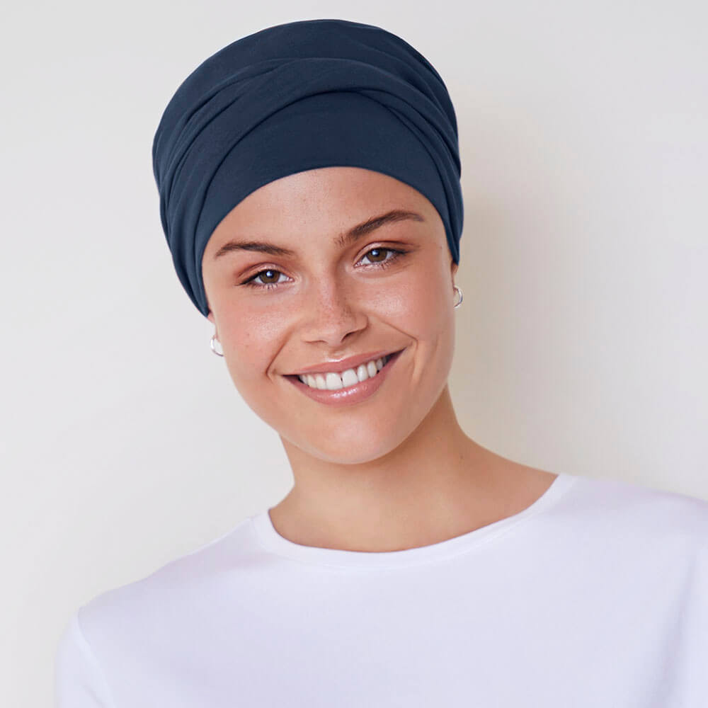 EMMY turban, Dark Denim, Bumbac/Vascoza