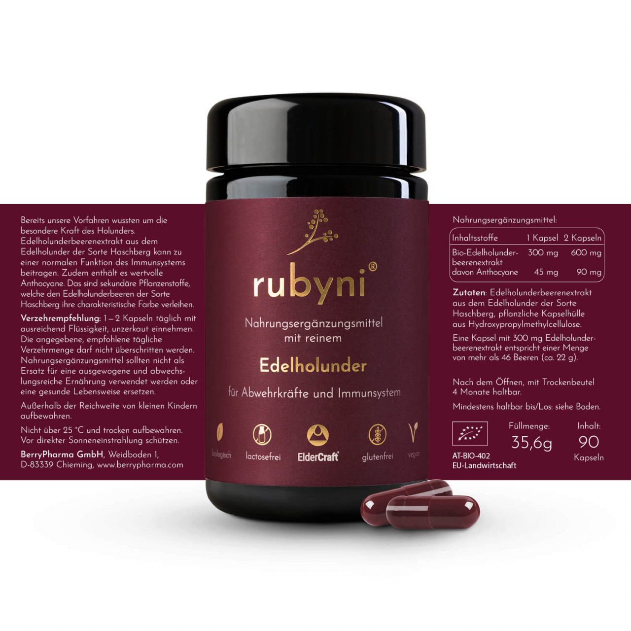 rubyni® Elderberry, 90capsule, BerryPharma