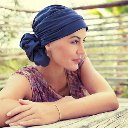 Mila turban, Black Iris, Bumbac Caretech Supima
