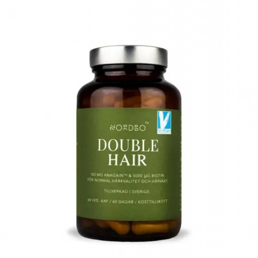Double Hair, Complex cu Biotina pentru Regenerare par, 60 capsule, NORDBO