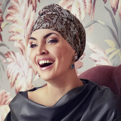 Turban Set Boho Amber, Gold Dust Browns, Poliester/Captuseala Vascoza
