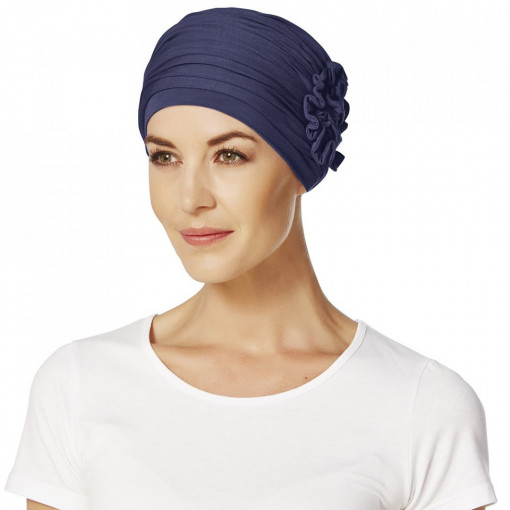 Lotus turban, Dark Blue, Vascoza din bambus