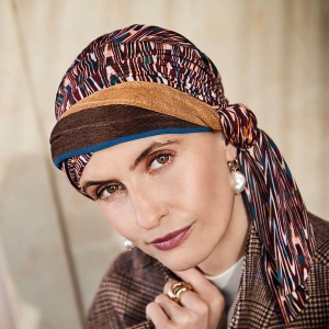 Beatrice turban cu panglica, Ikat Mystery, Vascoza din bambus-1