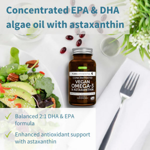 Pure & Essential Vegan Omega-3 & Astaxanthin, 60cps, Igennus Healthcare Nutrition-1
