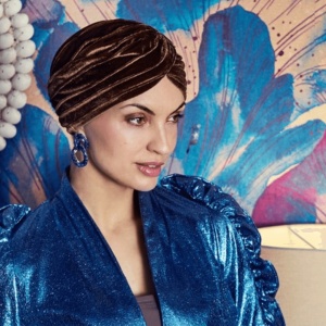 Turban Boho Pearl, Hazel Gold, Catifea/Captuseala Vascoza de bambus-5