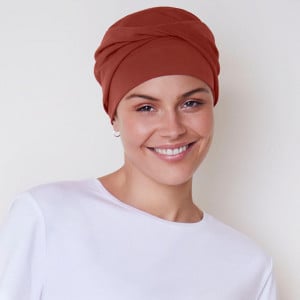 ZOYA • V turban, DUSTY RED, Bumbac/Vascoza