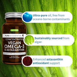 Pure & Essential Vegan Omega-3 & Astaxanthin, 60cps, Igennus Healthcare Nutrition-2