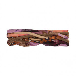 Turban Set Boho Spirit Sapphire, Caramel & Bohemian Mix, Poliester/Captuseala Vascoza din bambus-7
