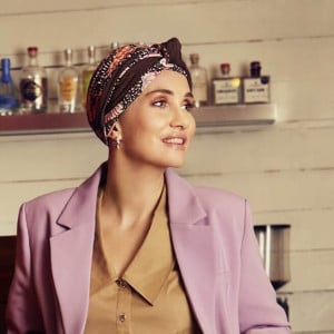 Beatrice turban cu panglica, Garden Pinks, Vascoza din bambus