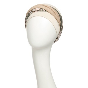 Shakti turban, Wheat Beige w/Romance, Vascoza din bambus