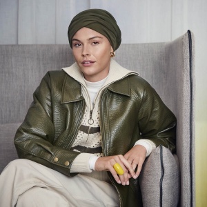 ZOYA • V turban, Kombu Green, Captuseala Vascoza din bambus