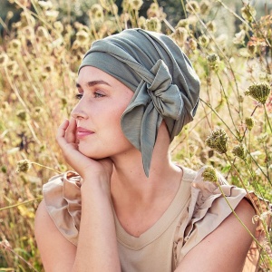 BB Beatrice turban cu panglica, Khaki Green, Lana/Poliester