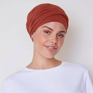 EMMY turban, Dusty Red, Bumbac/Vascoza