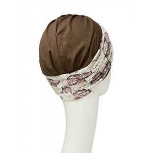 Shakti turban, Dark Brown/Blooming Pink, Vascoza din bambus-2