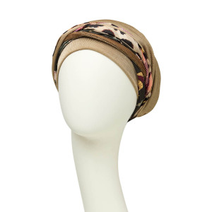 Turban Set Boho Spirit Sapphire, Dark Beige & Exotic Mix, Poliester/Captuseala Vascoza din bambus-1