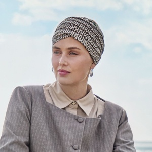 YOGA turban, Beige Snake, Vascoza din bambus