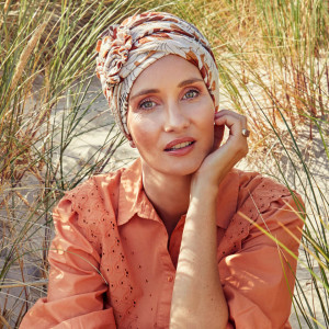 LOTUS turban, Beige Leafs, Panza de in