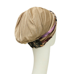 Turban Set Boho Spirit Sapphire, Dark Beige & Exotic Mix, Poliester/Captuseala Vascoza din bambus-2