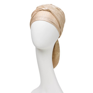 Beatrice turban cu panglica, Frosted Almond, Panza de in-1