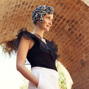 Beatrice turban cu panglica, Round 'n'Round, Panza de in