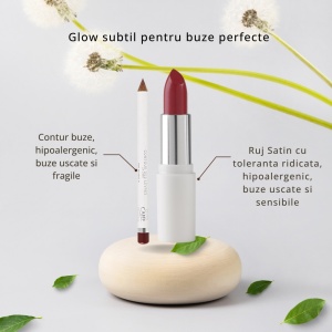 Pachet Ruj Satin hipoalergenic si Contur de buze, Eye Care Cosmetics