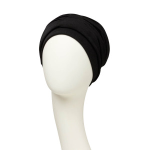 Turban Set Boho Spirit Sapphire, Black & Cotton Grass Mix, Poliester/Captuseala Vascoza din bambus-3