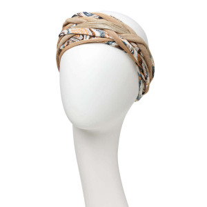 Turban Set Boho Scarlett, Toffee & Caramel Mix, Poliester/Captuseala Vascoza din bambus-5