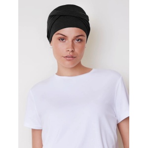 ZOYA • V turban, DEEP BLACK, Bumbac/Vascoza