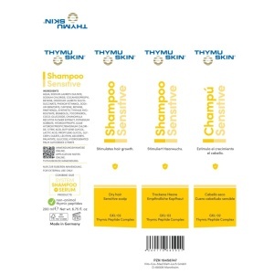 Ambalaj si Cod EAN Sampon THYMUSKIN SENSITIVE, contra caderii parului, 100ml, ambalaj