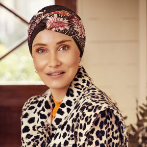 Shakti turban, Chocolate Garden Pinks, Vascoza din bambus