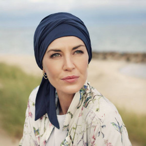 BB Beatrice turban cu panglica, Dark Blue, Lana/Poliester