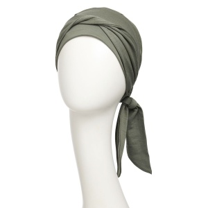 BB Beatrice turban cu panglica, Khaki Green, Lana/Poliester-1