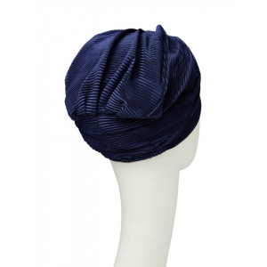 LUNA • V turban, Solid Dark Blue, Captuseala Vascoza din bambus_2
