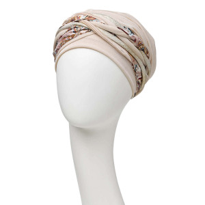 Turban Set Boho Scarlett, Chalk & Rose Paisley Mix, Poliester/Captuseala Vascoza din bambus-1