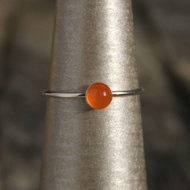 925 Silver ring with carneol, thin ring, elegant, minimalist, stackable ring, orange stone ring