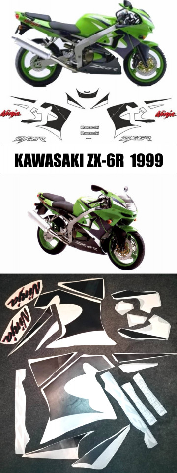 Set stickere moto Kawasaki ZX-6R Ninja 1998-2000