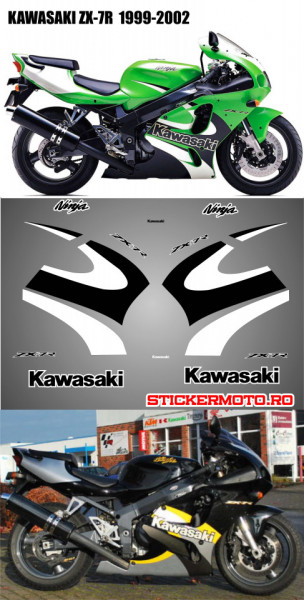 Set stickere moto Kawasaki ZX-6R Ninja 1998-2000