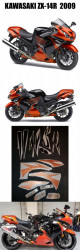Set stickere Kawasaki NINJA ZX-14R 2009