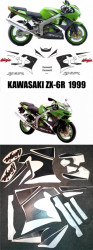 Set stickere moto Kawasaki ZX-6R Ninja 1998-2000