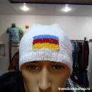 Căciulă tricotată manual Alb steagul TS