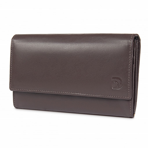 Дамски портфейл Delis, Bailey PT1185, естествена кожа, кафяв