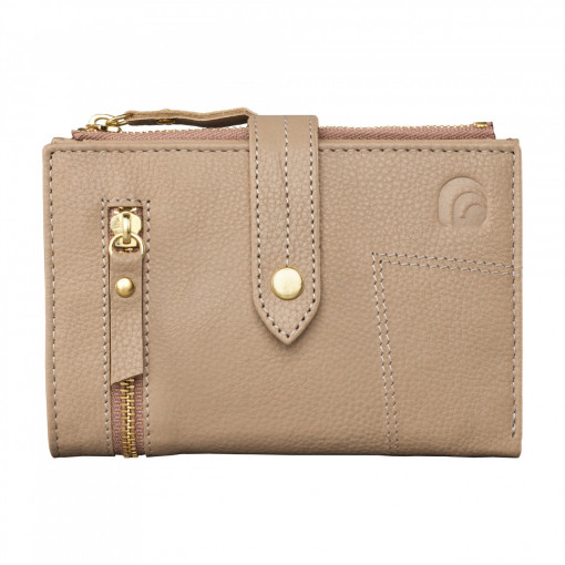 Дамски портфейл Delis, Leandra PT1236, естествена кожа, крем
