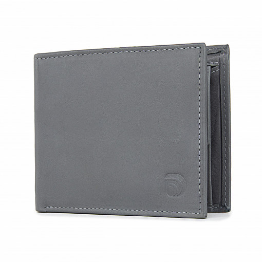 Мъжки портфейл Delis, Narcis PT1162, естествена кожа, сив